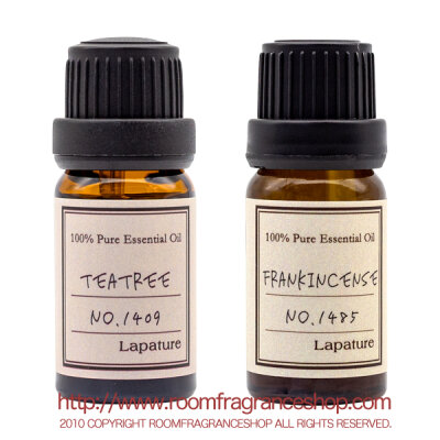 Lapature 100% PURE & NATURAL エッセンシャルオイル フランキンセンス10ml＋ティートリー10ml 2本セット