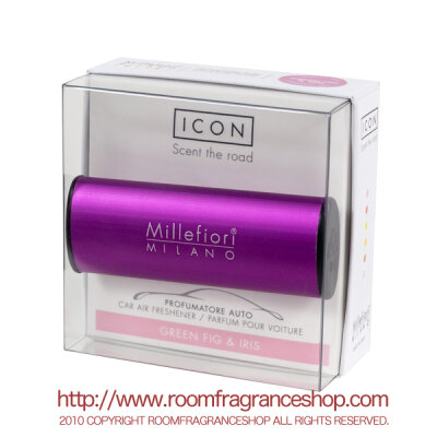 ミッレフィオーリ(Millefiori)[16CARVI3] カーエアフレッシュナー ICON CLASSIC PURPLE - グリーンフィグ＆アイリス