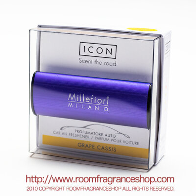 ミッレフィオーリ(Millefiori)[16CAR61] カーエアフレッシュナー ICON CLASSIC DARK BLUE - グレープカシス(GRAPE CASSIS)