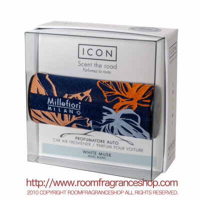 ミッレフィオーリ(Millefiori)[16CAR72] カーエアフレッシュナー ICON  TEXTILE FLORAL - ホワイトムスク(WHITE MUSK)