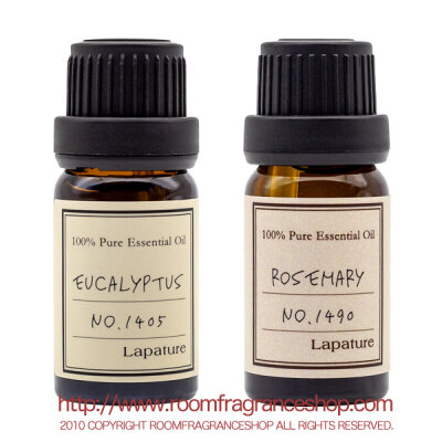 Lapature 100% PURE & NATURAL エッセンシャルオイル ユーカリ10ml＋ローズマリー10ml 2本セット