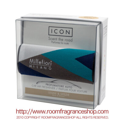 ミッレフィオーリ(Millefiori)[16CAR47] カーエアフレッシュナー ICON TEXTILE GEOMETRIC - スパイシーウッド(LEGNI & SPEZIE)